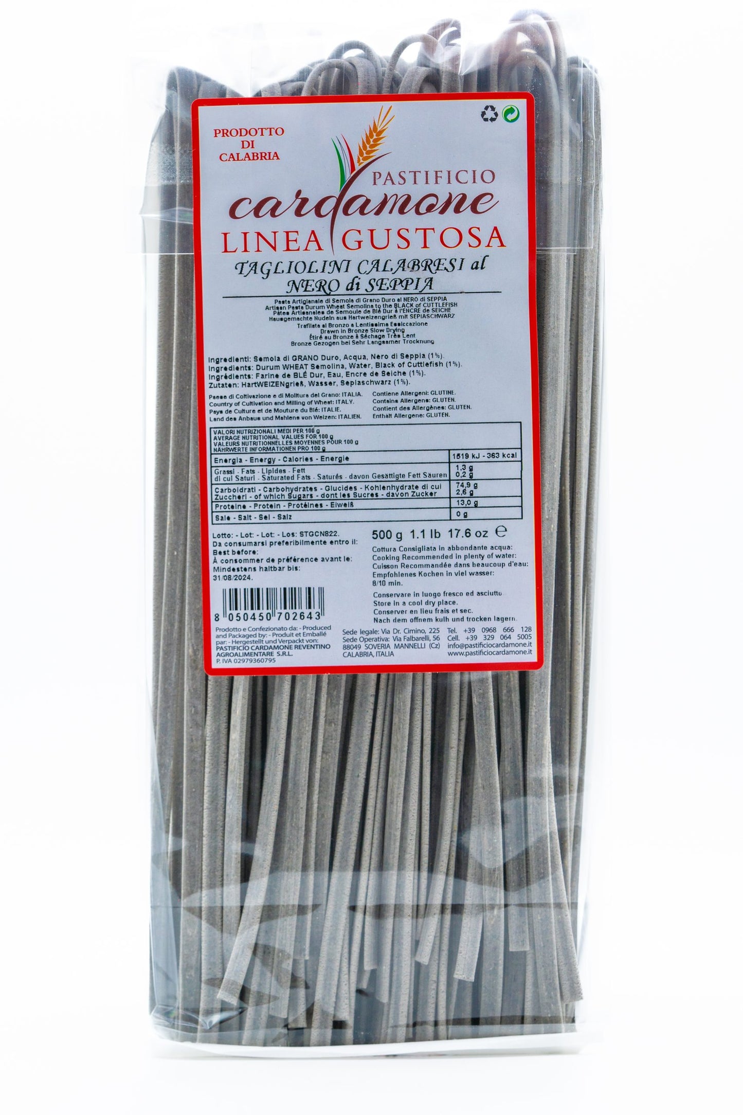 Tagliolini Calabresi al nero di seppia