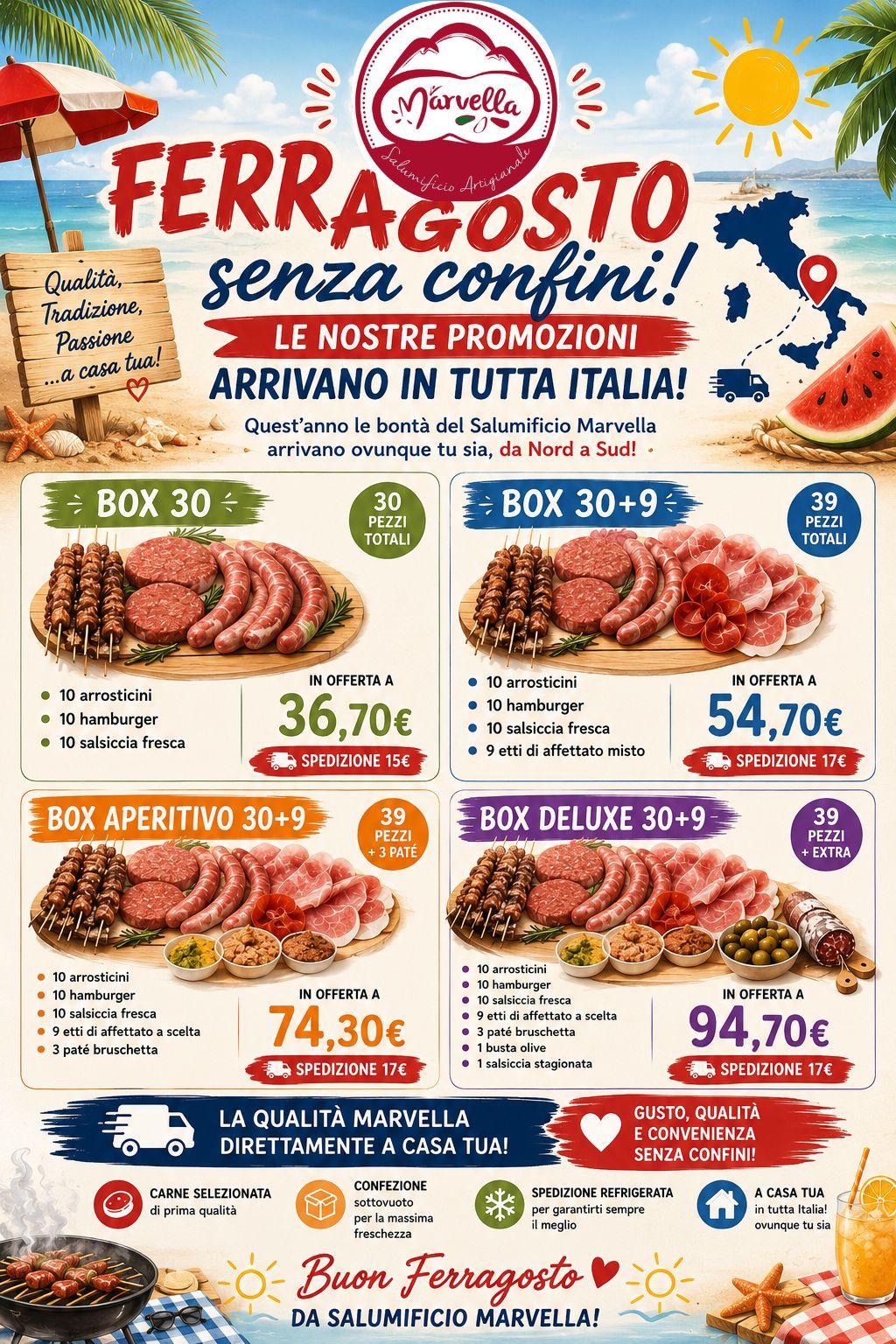 Box Ferragosto Marvella | Grigliate e Salumi con Spedizione in Italia