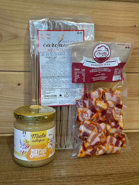 Tagliolini alla castagna, pancetta e miele