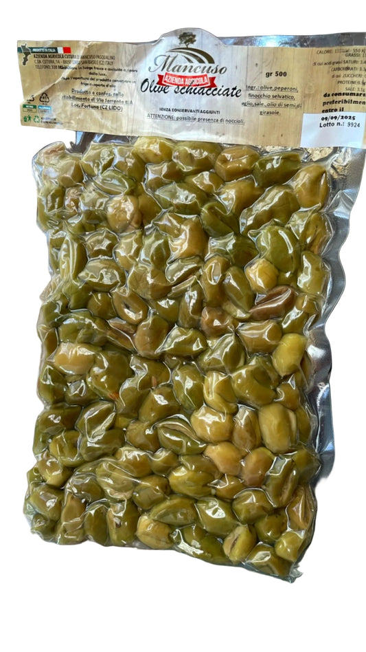 Olive schiacciate a mano