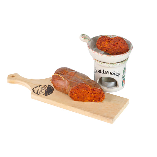 Box scaldanduja di terracotta + 'nduja 250 g
