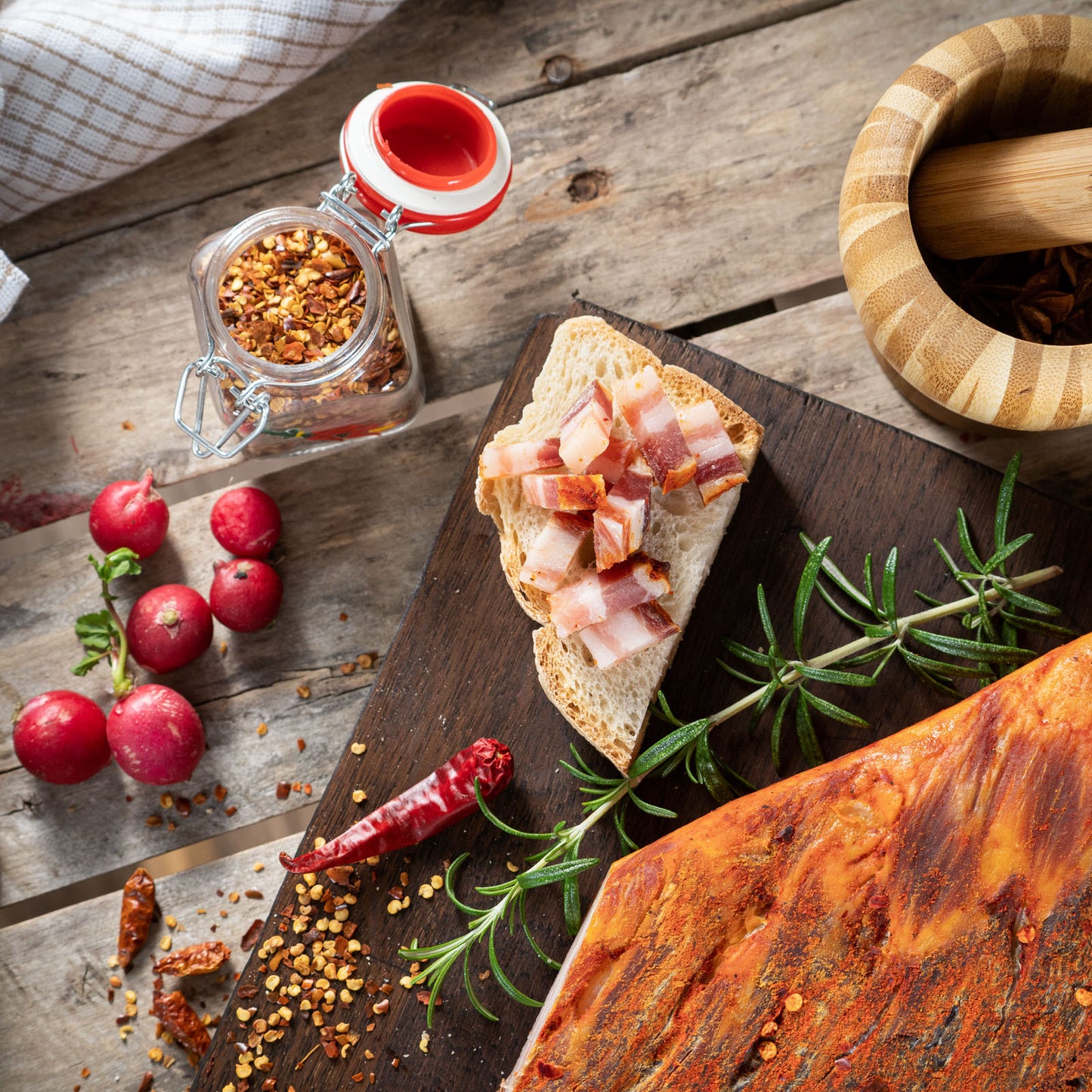 Pancetta Tesa a Cubetti