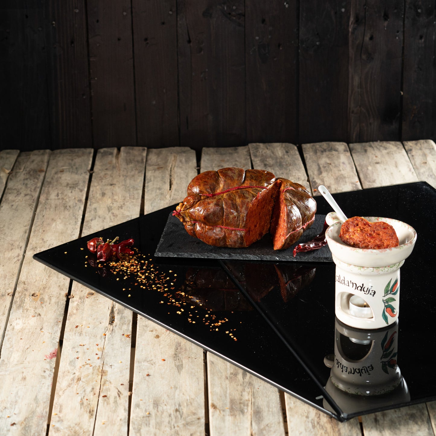 Box scaldanduja di terracotta + 'nduja 250 g